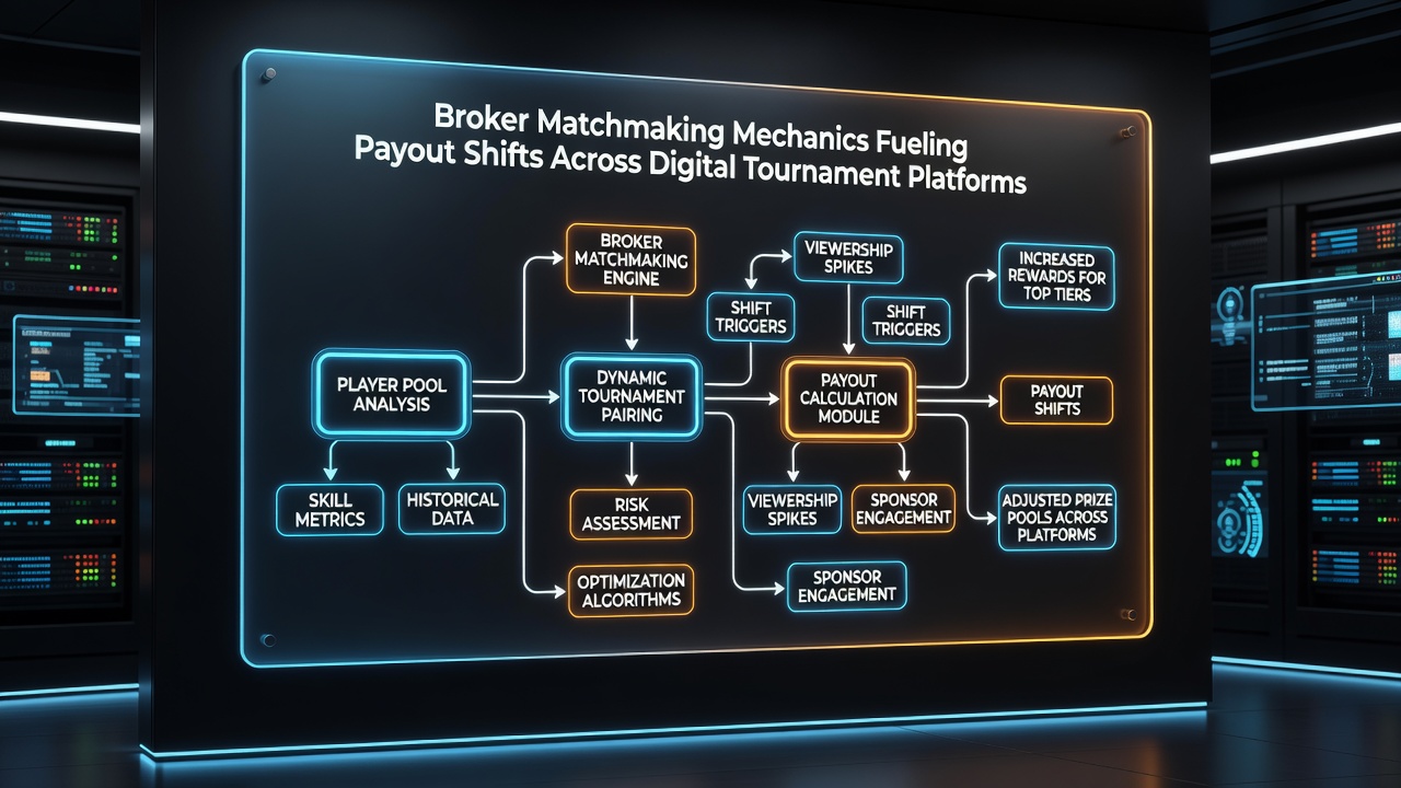 Analytics dashboard displaying payout distribution shifts and liquidity metrics from digital tournament platforms