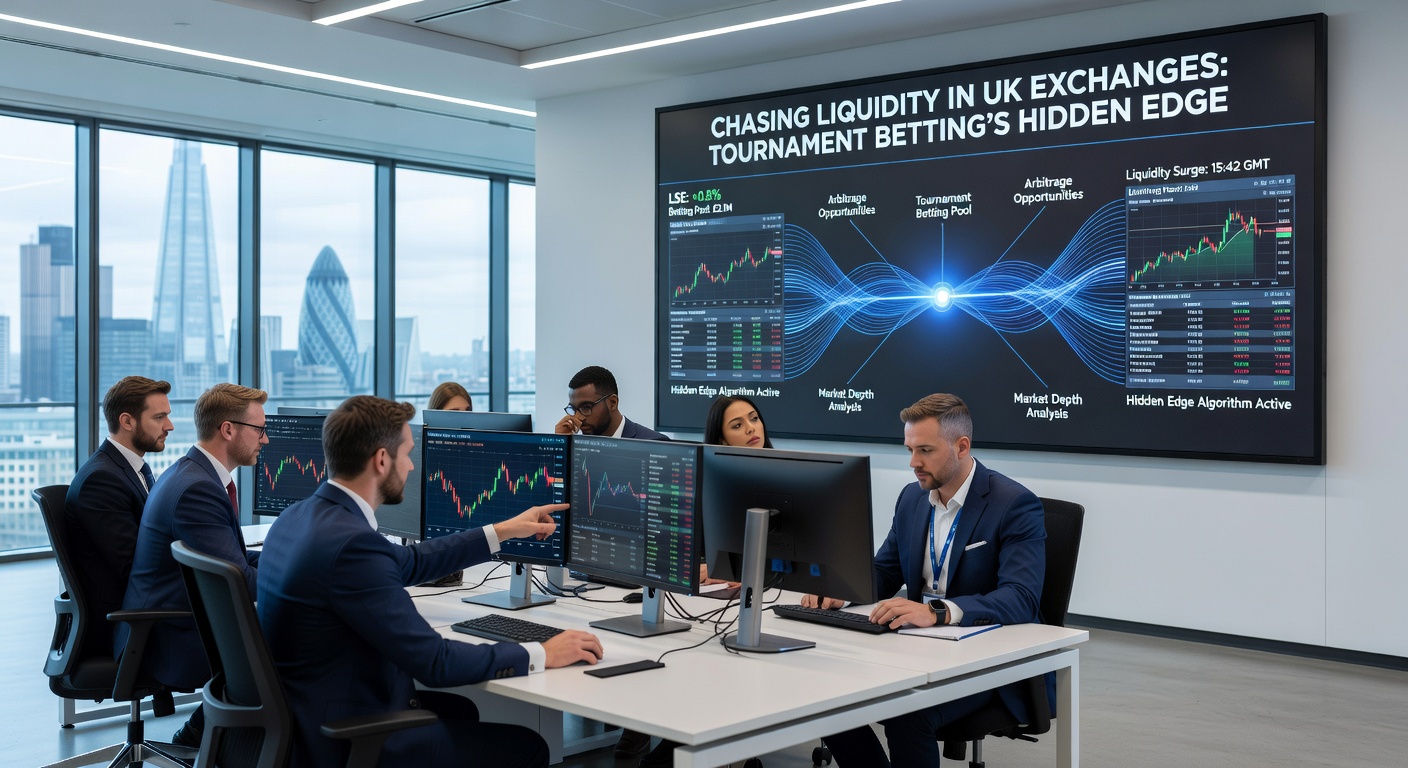 Screenshot of a UK betting exchange interface displaying high liquidity in a live tournament match, with volume bars and odds ladder highlighted