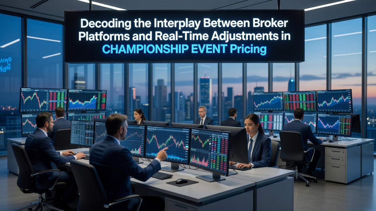 Real-time data streams feeding into broker pricing algorithms during championship events