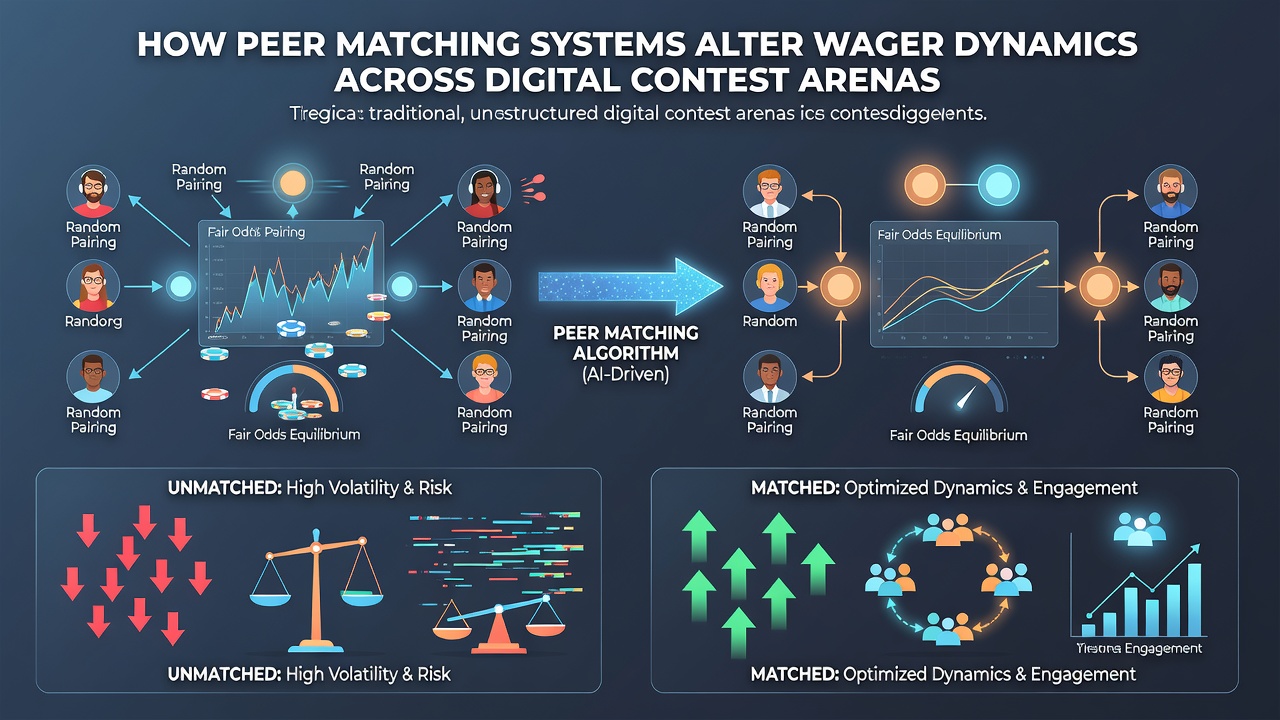 Analytics dashboard displaying wager matching volume trends and liquidity heat maps across multiple digital contest categories