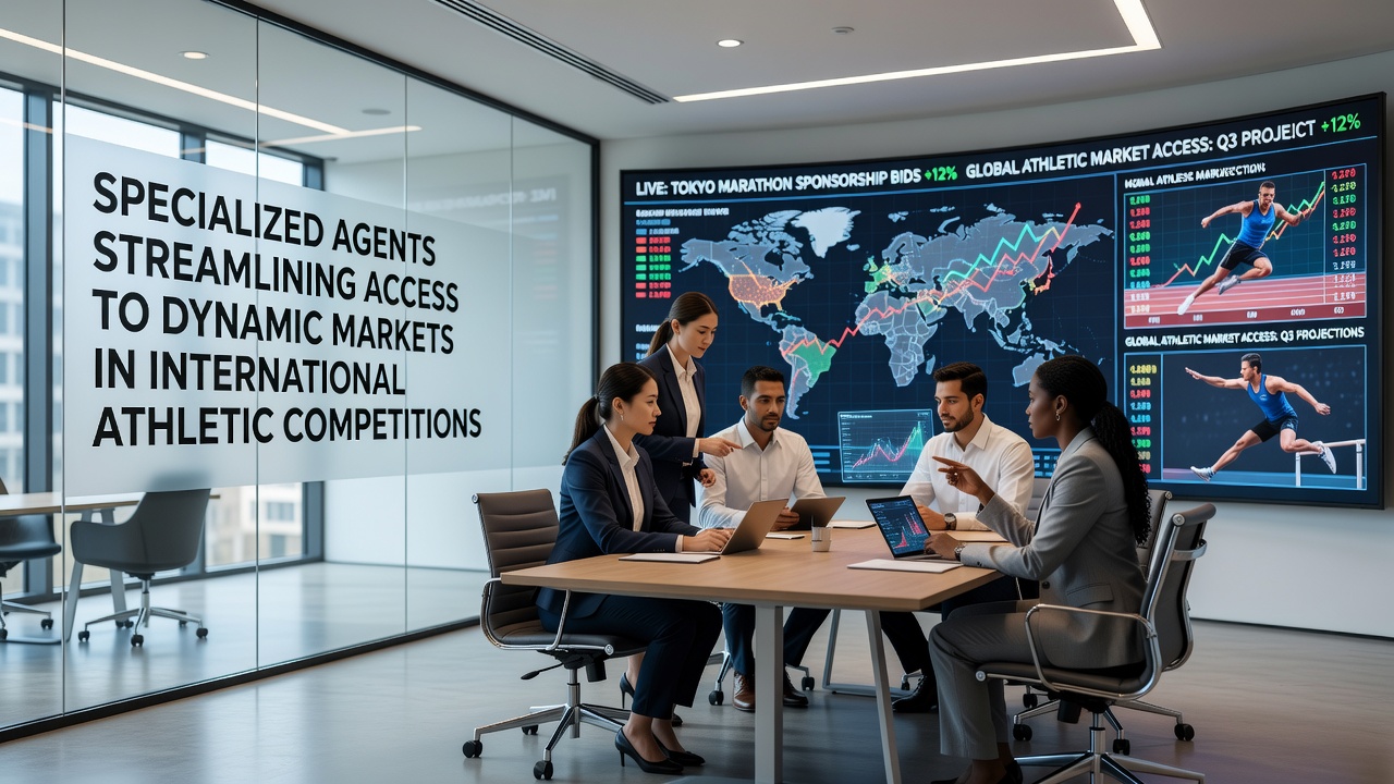 Agents reviewing international competition data streams
